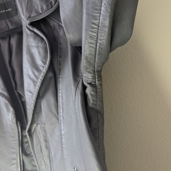 Tahari Black Leather Jacket for Women - Picture 16 of 16